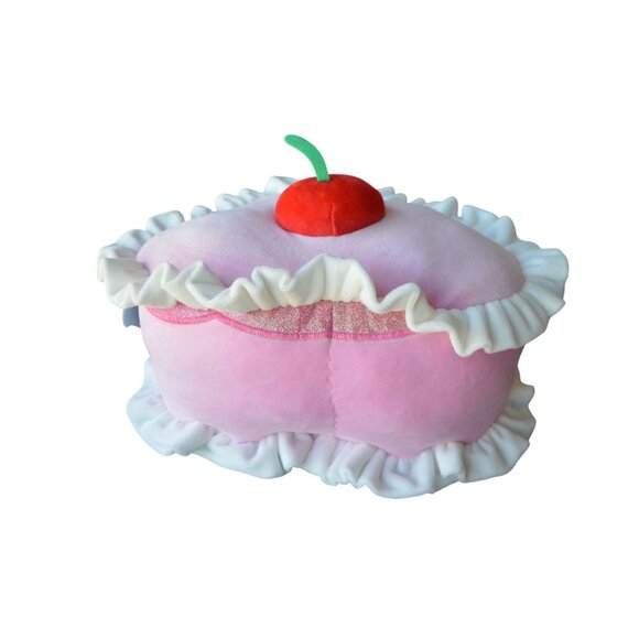 NWT Play Right Hug Me Ruffled Cherry Cake 13"Food Plush Gift Toy Valentine's Day - Picture 5 of 5
